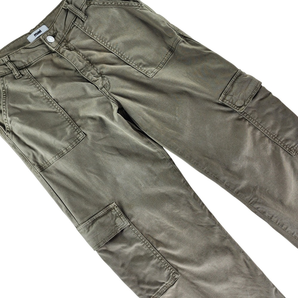 Mavi Alva Women's Cargo Pants 30/34 High Rise Straight Leg Olive Green Tencel